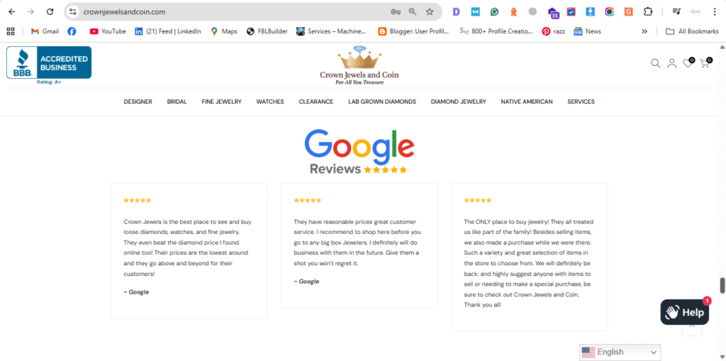Crown Jewels and COin Clients Reviews